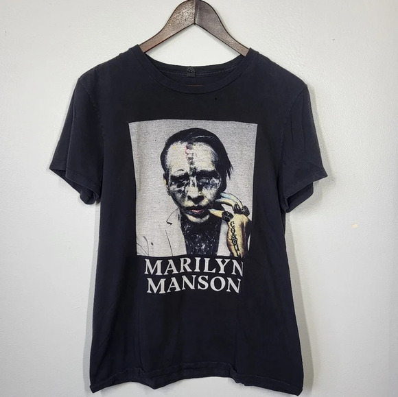 Marilyn Manson Rare Distressed Destroyed Grunge Tour Tee Shirt Gothic - Picture 13 of 13
